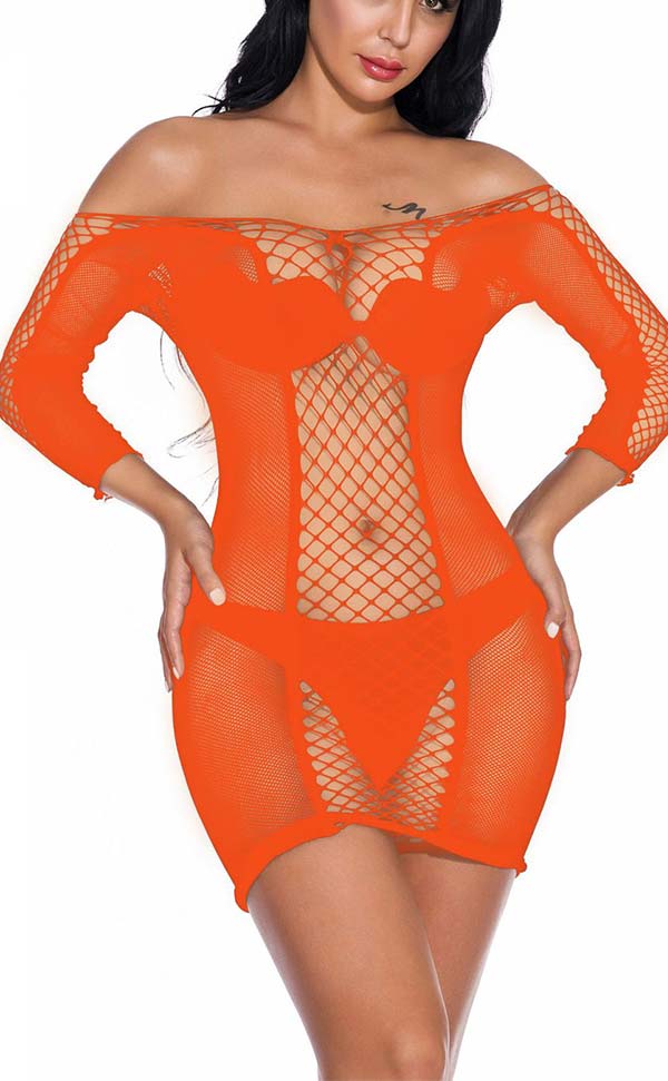 Diamond Net Sleeved Dress