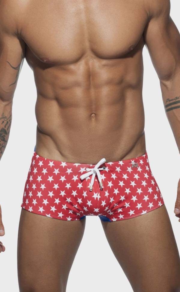 Star Printing Swim Trunks with Cup Sponge Pad