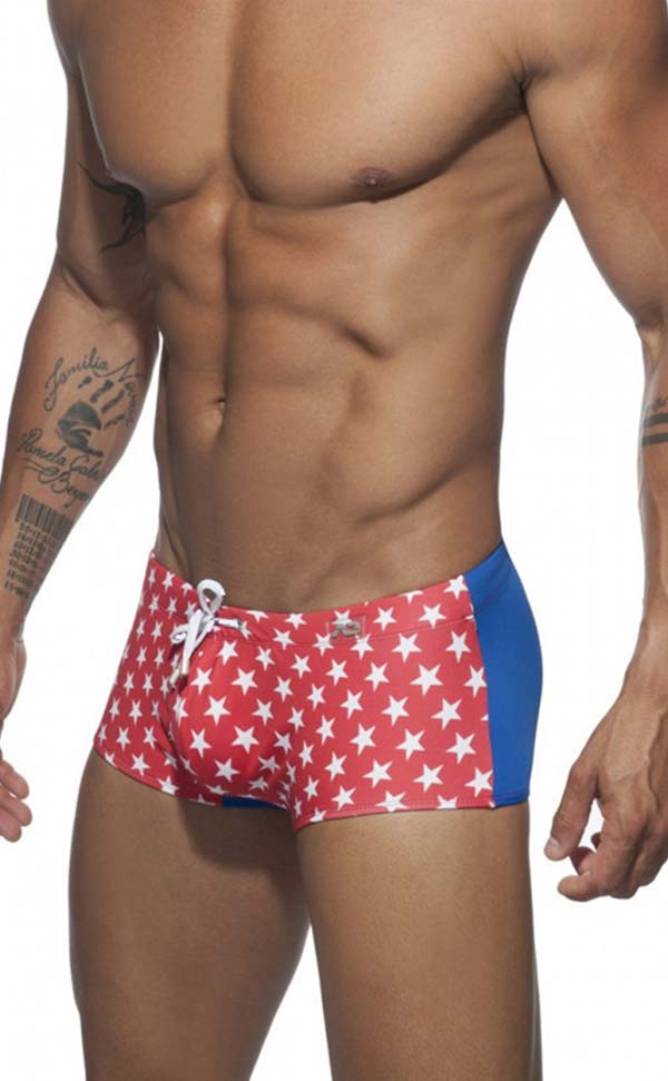 Star Printing Swim Trunks with Cup Sponge Pad