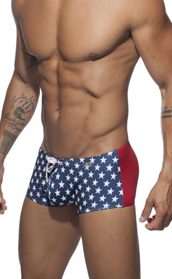Star Printing Swim Trunks with Cup Sponge Pad
