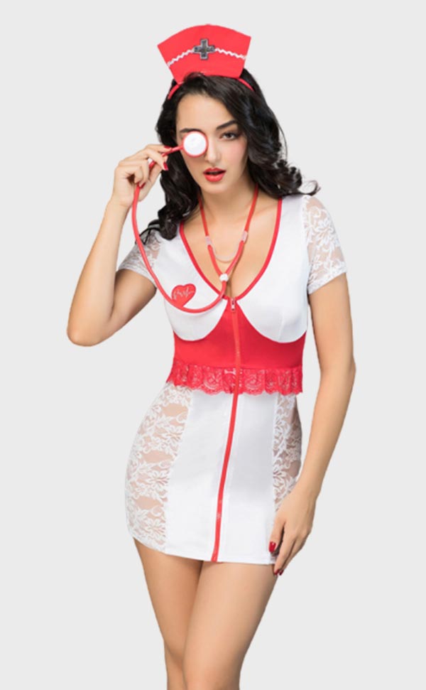 Red Heart Nurse Uniform