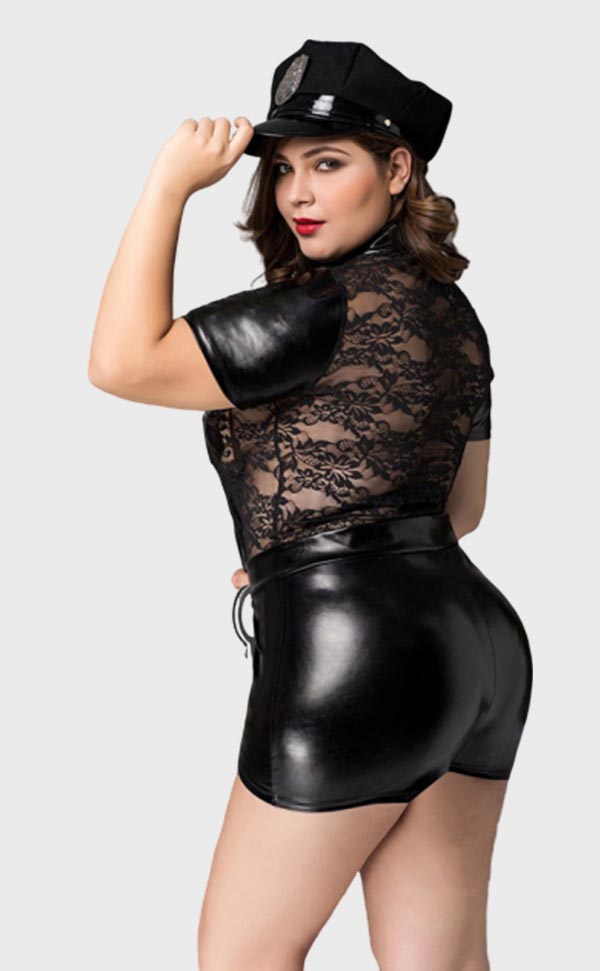 Plus Size Lace Top Police Costumes