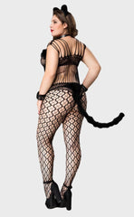 Plus Size Cat Girl Fishnet Costumes