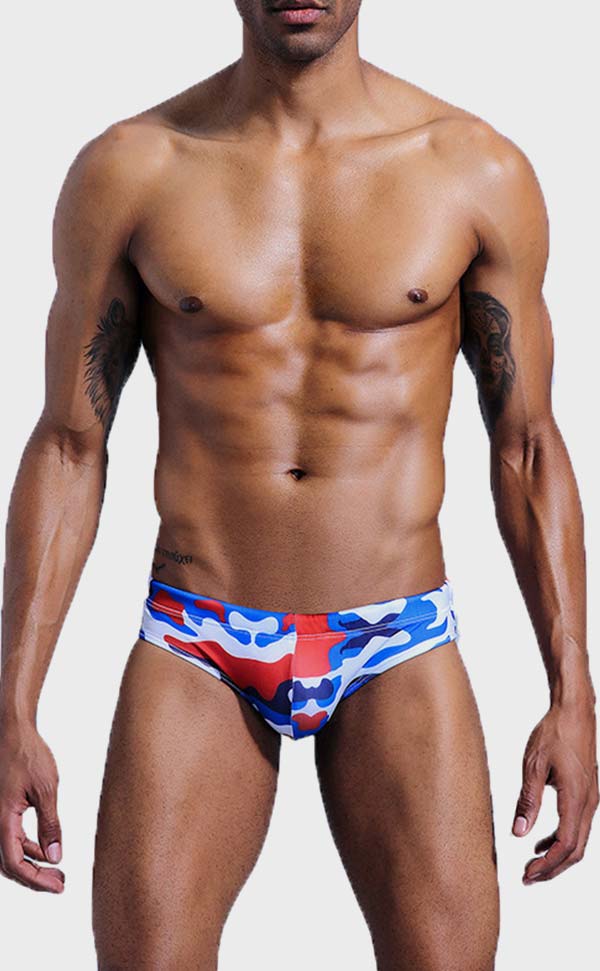 Camouflage Swim Briefs with Sponge Pad