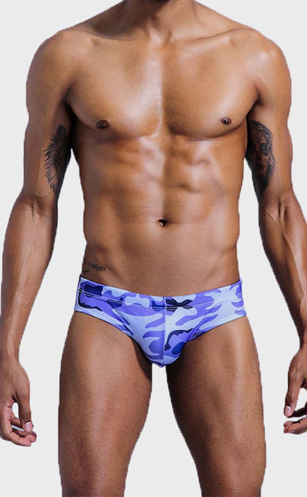 Camouflage Swim Briefs with Sponge Pad