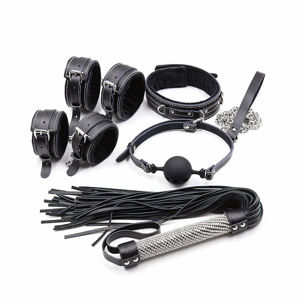 Black PU Leather Full Restraint Sets (5 Piece)