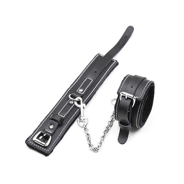Black PU Leather Full Restraint Sets (5 Piece)