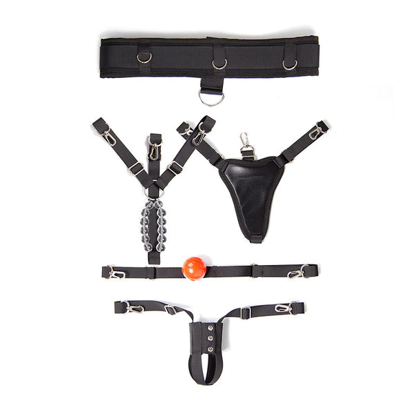 5pcs Chastity Panties Belt PU Leather Sets