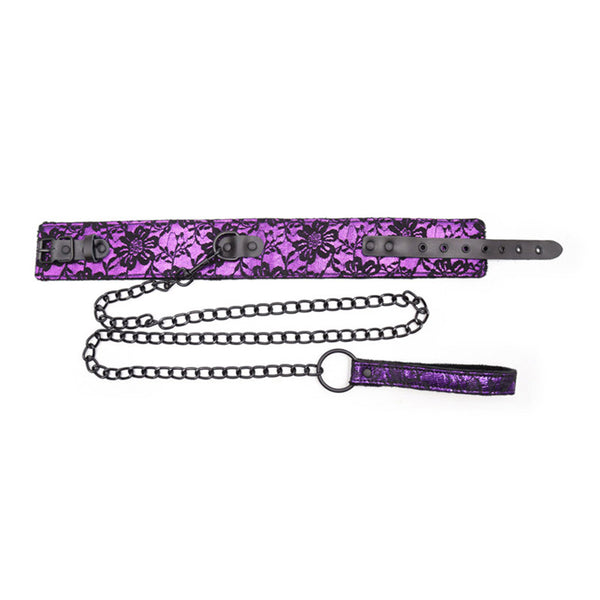 5Pcs Bondage Boutique Lace Restraint Kit- Purple