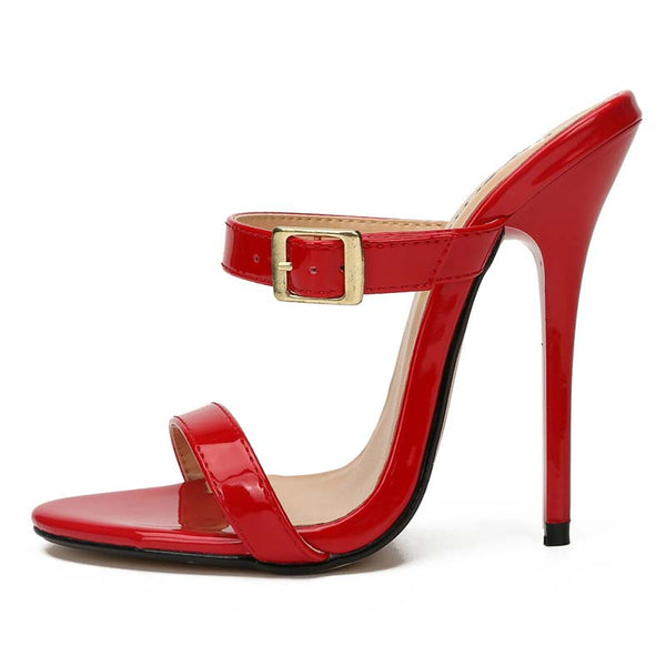 Open Toe Double Band Stiletto Sandals