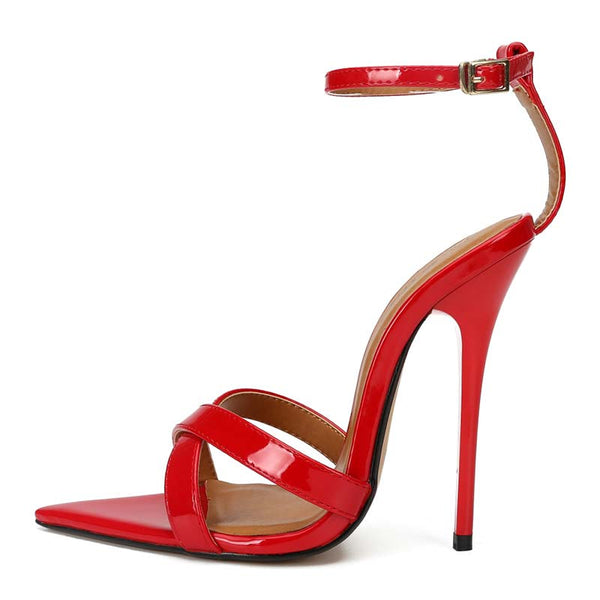 Open Toe Ankle Strap Stilettos