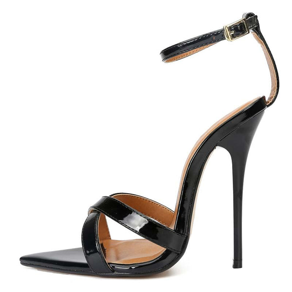 Open Toe Ankle Strap Stilettos