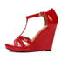 Open Toe Ankle Strap Wedge Sandals