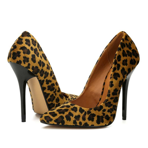 Leopard Print Pointed Toe Pumps