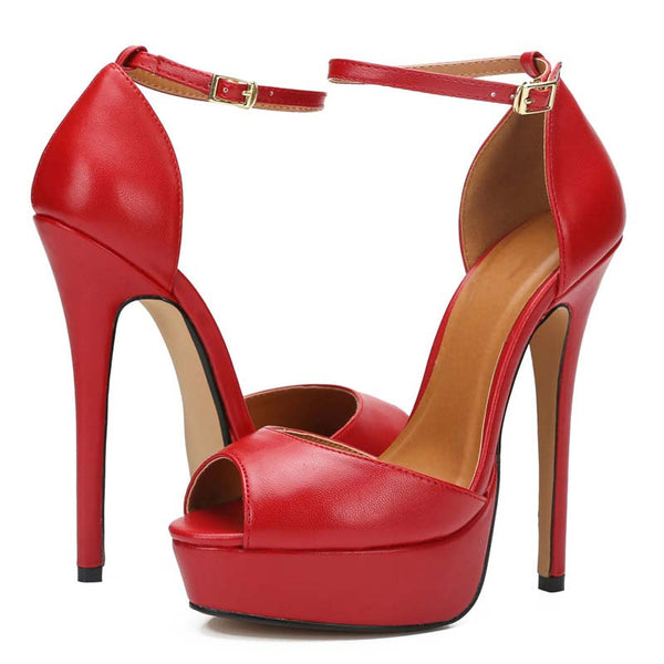 Peep Toe Matte Platform Stilettos