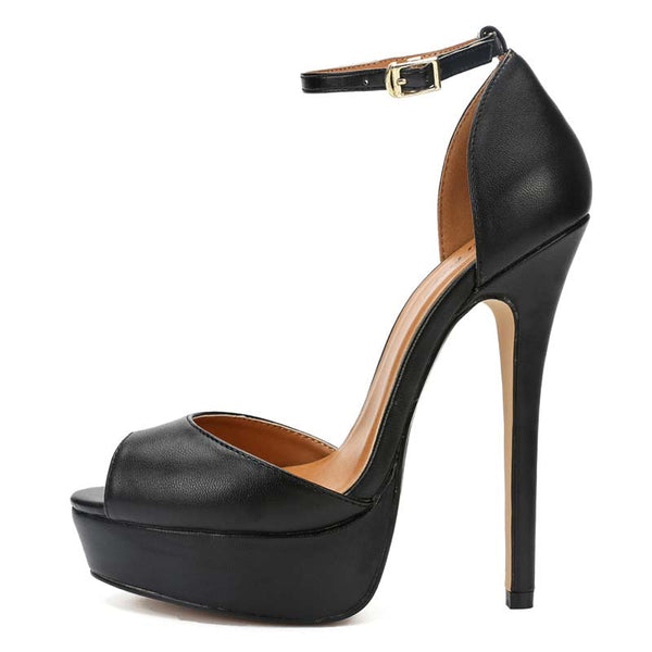 Peep Toe Matte Platform Stilettos