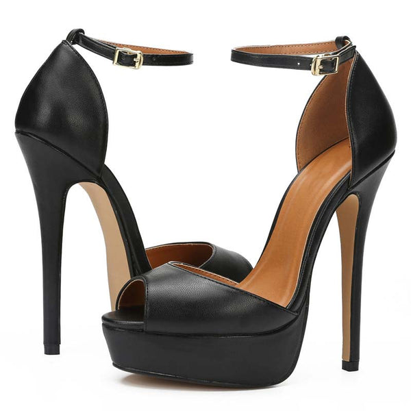 Peep Toe Matte Platform Stilettos