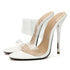 Clear Block Mule Heel Sandals