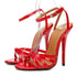 Open Toe Ankle Strap Stilettos