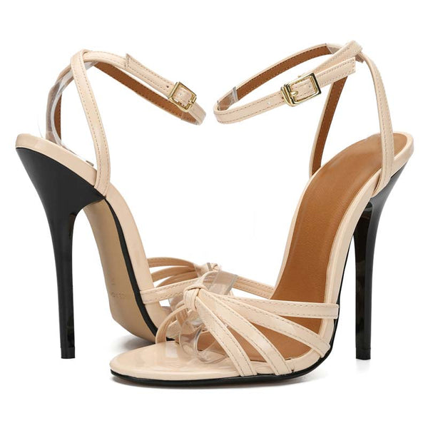 Open Toe Ankle Strap Stilettos