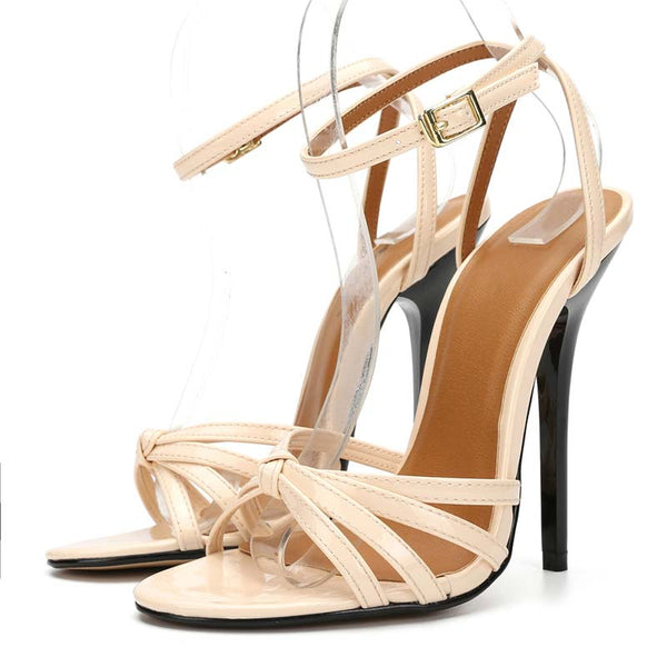 Open Toe Ankle Strap Stilettos