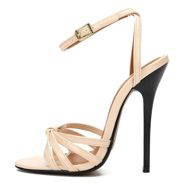 Open Toe Ankle Strap Stilettos