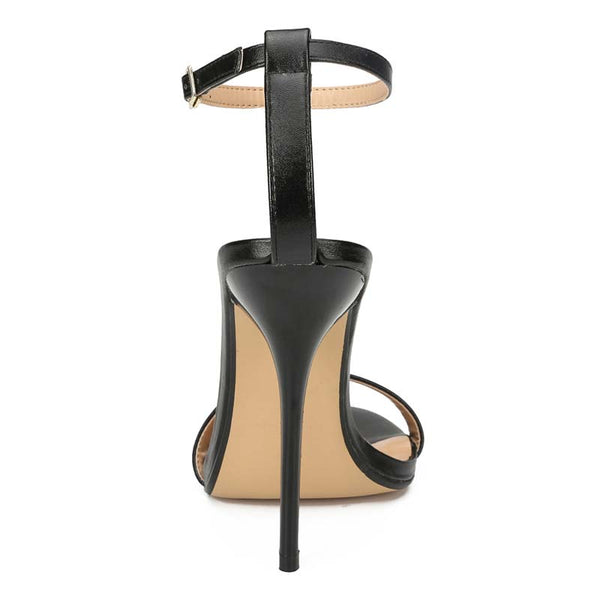 Matte Open Toe Ankle Strap Stilettos