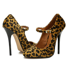 Leopard Strappy Suede Stilettos