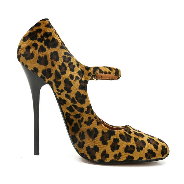 Leopard Strappy Suede Stilettos