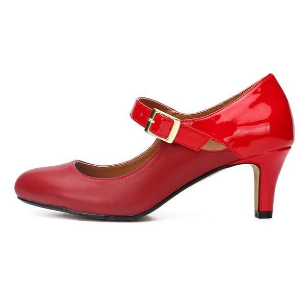 Splice Color Low Heel Maryjane Shoes