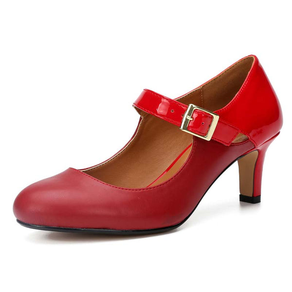 Splice Color Low Heel Maryjane Shoes