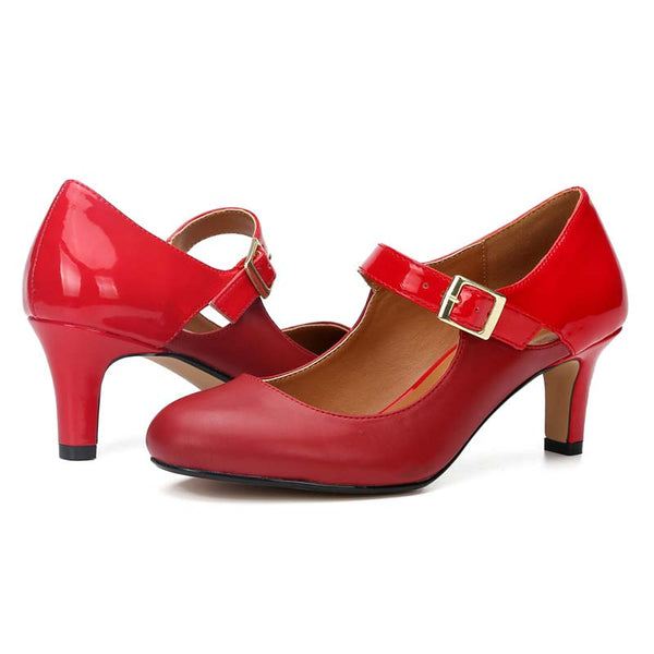 Splice Color Low Heel Maryjane Shoes