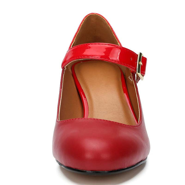 Splice Color Low Heel Maryjane Shoes