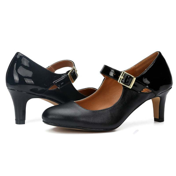 Splice Color Low Heel Maryjane Shoes