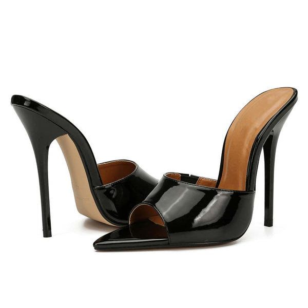 Patent-Leather Pointed Toe Stilettos