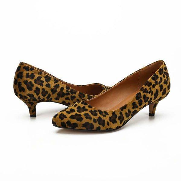 Leopard Print Kitten Heel Pumps