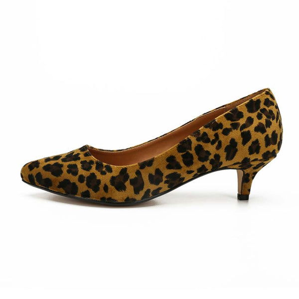 Leopard Print Kitten Heel Pumps