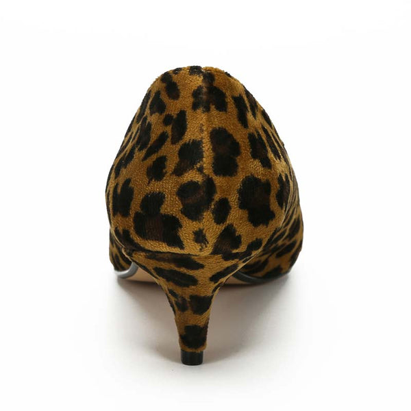 Leopard Print Kitten Heel Pumps