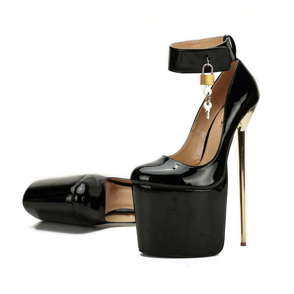 Lockable Ankle Strap Pumps with Platform