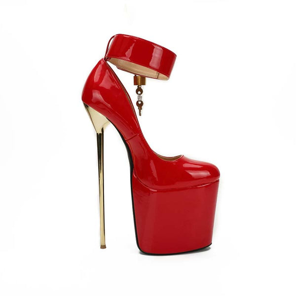 Lockable Ankle Strap Pumps with Platform