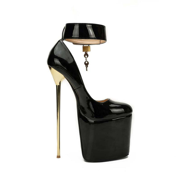 Lockable Ankle Strap Pumps with Platform