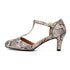 Snake Pattern Closed Back T-Strap Sandals