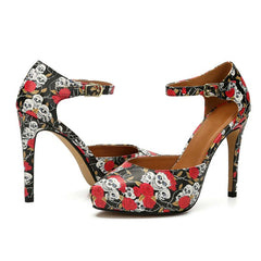 Skull Ankle Straps Platform Stilettos