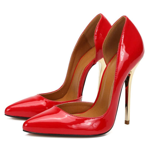 Pointed Toe Patent-Leather Pumps