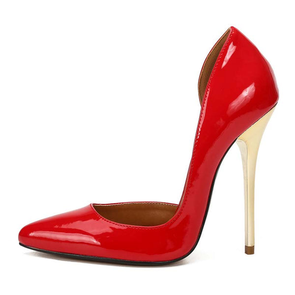 Pointed Toe Patent-Leather Pumps