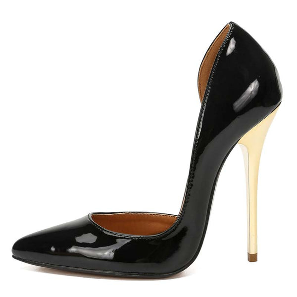 Pointed Toe Patent-Leather Pumps