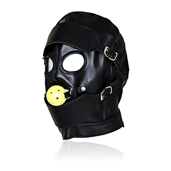 Hood with Detachable Blinders and Ball Gag