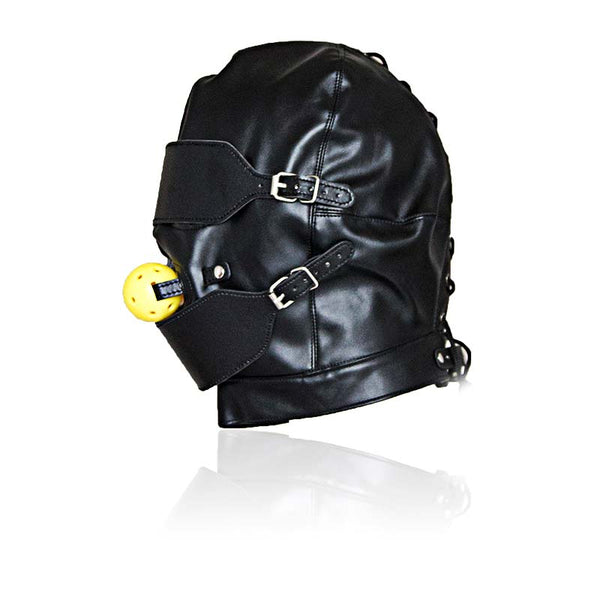 Hood with Detachable Blinders and Ball Gag