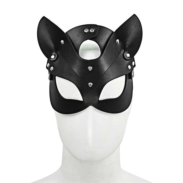 Sexy Cat Mask - Black PU Leather