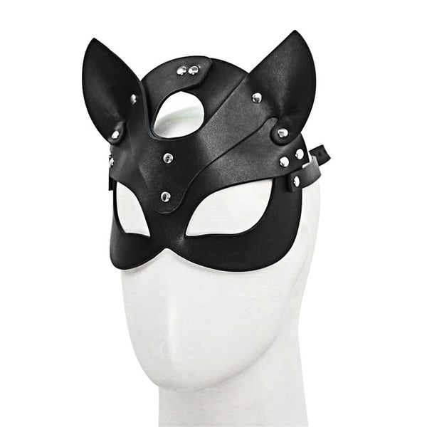 Sexy Cat Mask - Black PU Leather